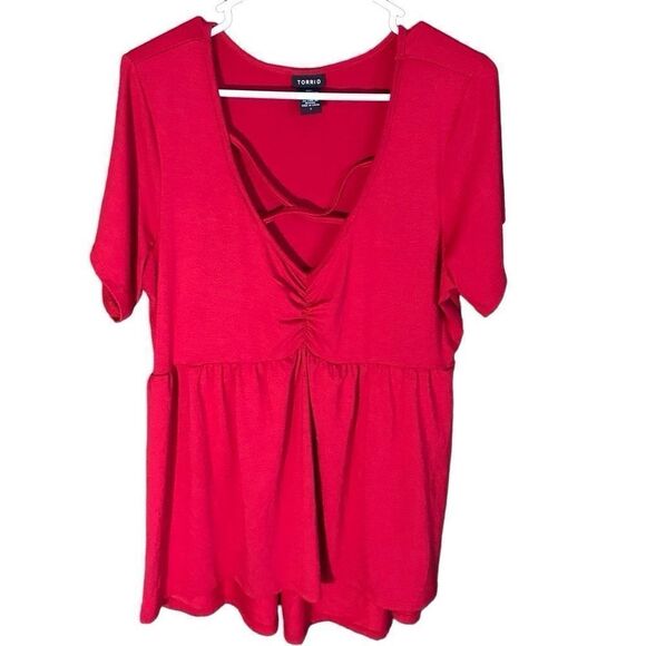 Torrid Short sleeve Red top shirt women’s plus Size 2 = 2X valentines - Picture 1 of 3